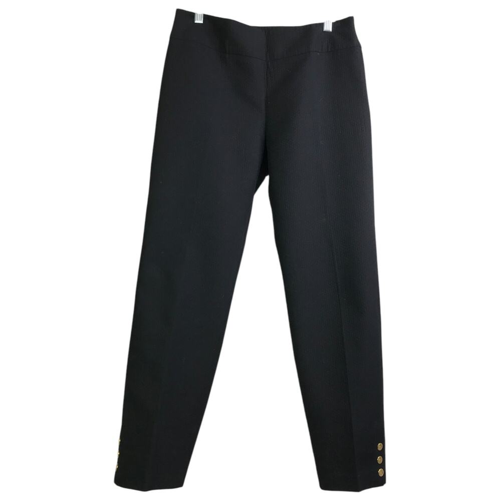 J. Mclaughlin Ankle Pants Wmns 10 Black Gold Buttons at ankle High Rise‎ Classic